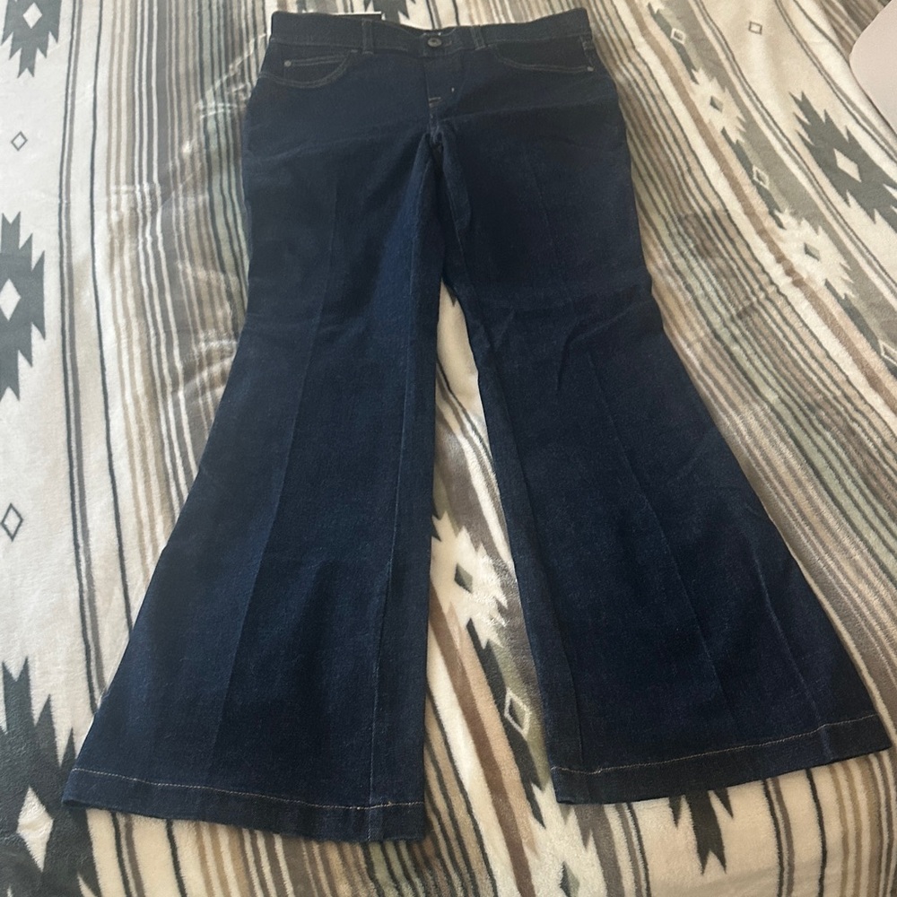 SPANX Dark Blue Wide Leg Jeans size large